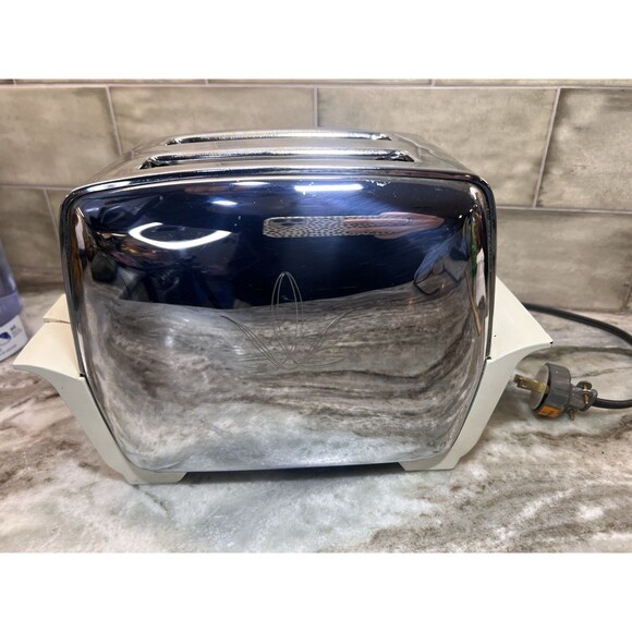 Vintage Grants Automatic Pop Up Toaster 90571A Works Cream White Chrome Design - Picture 1 of 12